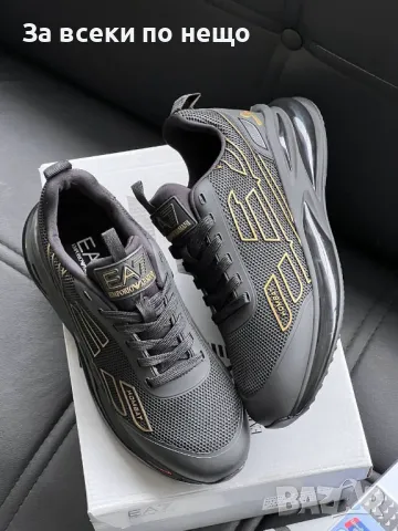 Emporio Armani Мъжки Черни Маратонки EA👟Мъжки Спортни Обувки Емпорио Армани Код E194, снимка 4 - Маратонки - 50409738