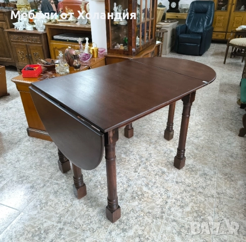 дъбова трапезна маса с падащи плотове, снимка 7 - Маси - 52465524