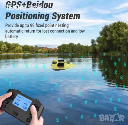 Лодка за захранка D19 с gps-100 точки,сак за лодка,зарядно и за автомобил,2 чифта перки, снимка 12 - Стръв и захранки - 46711603