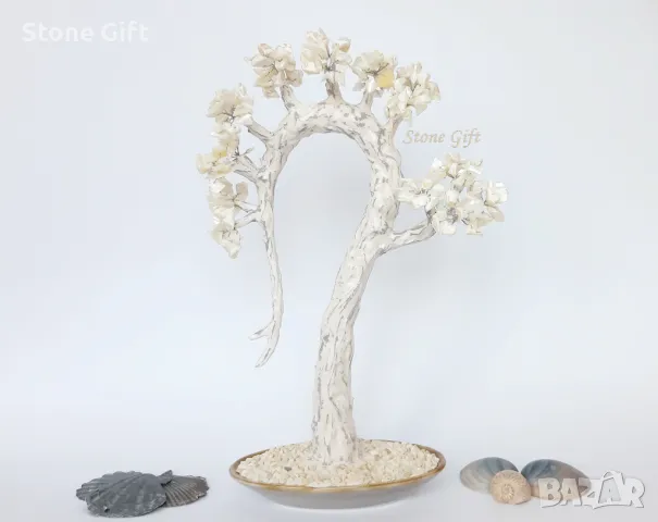 Дръвче Седеф, 20 Рожден ден, Подарък за двойка, Дърво перли, Офис подарък, Зодия Риби, снимка 3 - Декорация за дома - 32993165