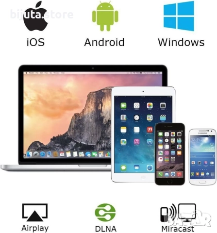 Wifi display  Streaming player HDMI  MiraScreen, Wireless Display Dongle, AirPlay, Miracast, DLNA, снимка 2 - Плейъри, домашно кино, прожектори - 52450352