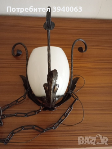 Стар полилей от ковано желязо еденичен колекция, снимка 5 - Лампи за таван - 43952225