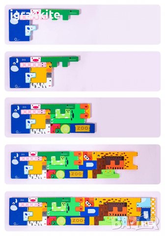 Многофункционална дървена игра с магнитен риболов тетрис с животни, снимка 5 - Образователни игри - 38774035