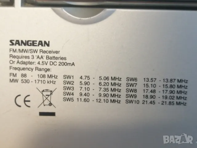 Радиоприемник SANGEAN SG622, снимка 6 - Радиокасетофони, транзистори - 49907294