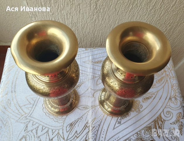 Ваза от месинг - комплект 2 броя, снимка 7 - Вази - 51880045