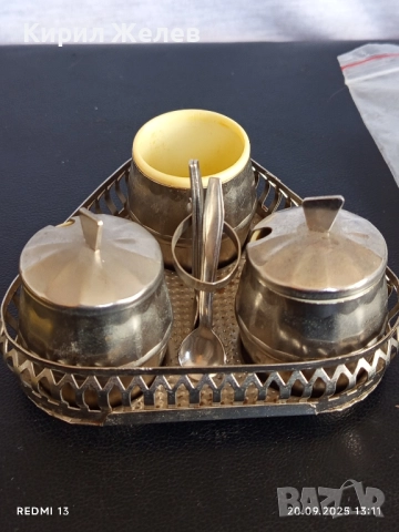 Винтидж Руски комплект за подправки метален рядък за КОЛЕКЦИЯ 51063, снимка 7 - Други ценни предмети - 51777208