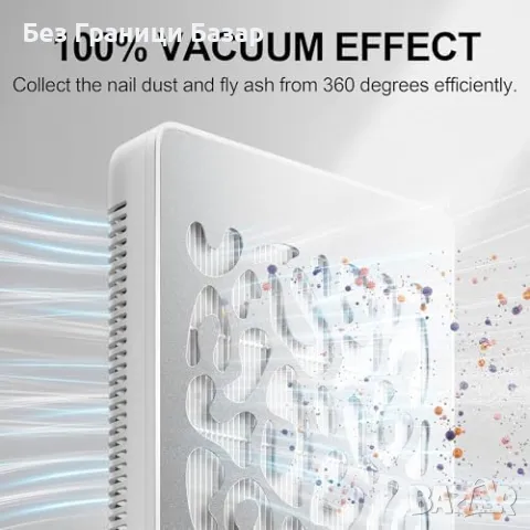 Нов Мощен професионален прахоуловител за нокти 650Pa, 5000RPM, тих, снимка 4 - Продукти за маникюр - 49439255