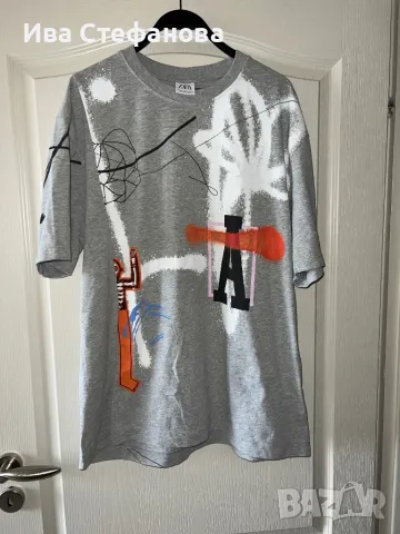 T-Shirt тениска памук 100 памучна  блуза нова zara Zara с висококачествен принт