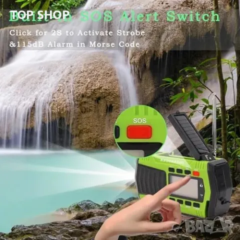 Ново Преносимо Ръчно Радио 5000mAh, SOS Сигнал, Фенерче, USB Зареждане, снимка 9 - Слушалки и портативни колонки - 49239127