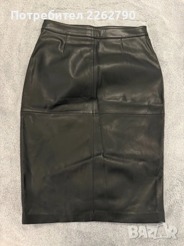 Миди кожена пола Mango S, снимка 2 - Поли - 53047181