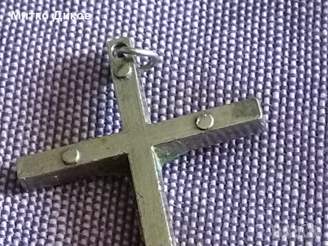 Medium Sterling Silver Inri Cross -39х24мм сребърно католическо кръстче Италия, снимка 8 - Колиета, медальони, синджири - 44719119