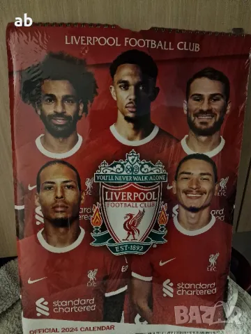 Календар на Ливърпул оригинал 2024 г., снимка 2 - Филателия - 47905133