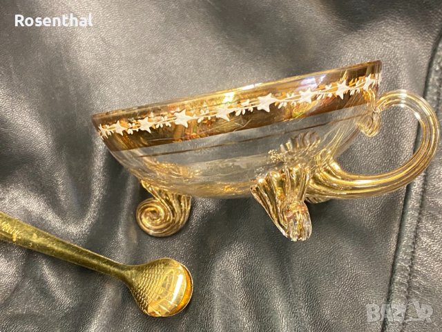 Кристална купичка, ръчна дизайнерска изработка с богата позлата, снимка 6 - Декорация за дома - 39523686