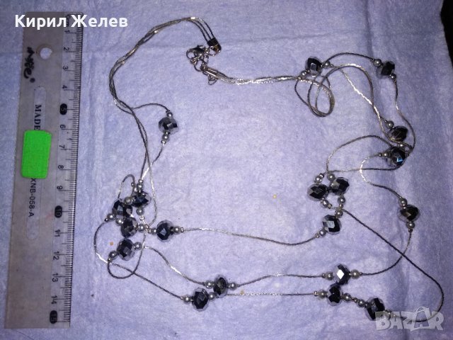 ШАРМАНТНО СРЕБРИСТО ВЕЧЕРНО ФЕШЪН АРТ КРИСТАЛНО КОЛИЕ 38644, снимка 4 - Колиета, медальони, синджири - 41648680