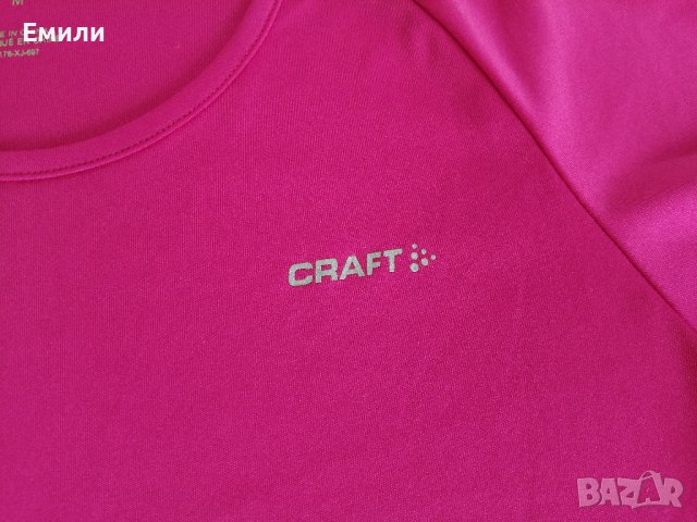 Craft дамска спортна тениска с къс ръкав в розов цвят р-р M, снимка 6 - Тениски - 41335520