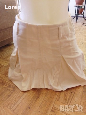 Бяла джинсова сладка поличка с бели бродирани цветчета, снимка 5 - Поли - 41448308