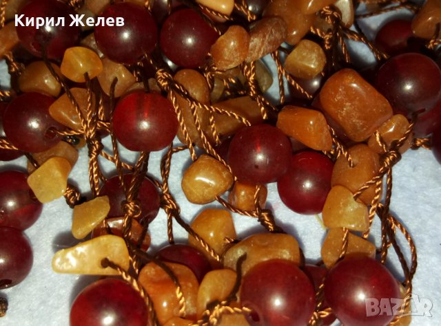 ВЕЛИКОЛЕПНА СКЪПОЦЕННА РЕТРО АРТ ХЕНД МЕЙД ОГЪРЛИЦА от НАТУРАЛЕН КАРНЕОЛ и КЕХЛИБАР 39224, снимка 15 - Колиета, медальони, синджири - 42091206