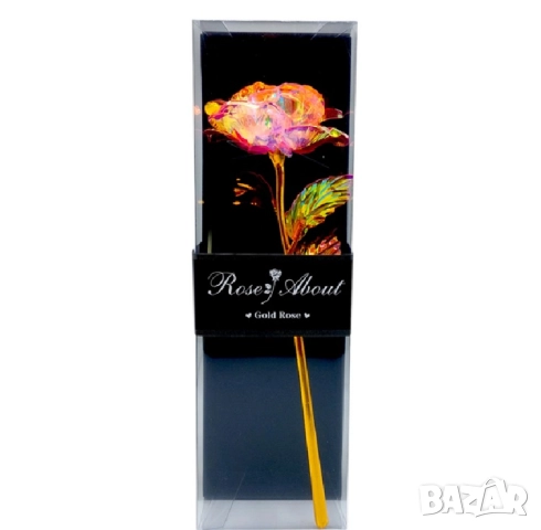 Светеща роза в подаръчна кутия, различни цветове, снимка 2 - Подаръци за жени - 52648625