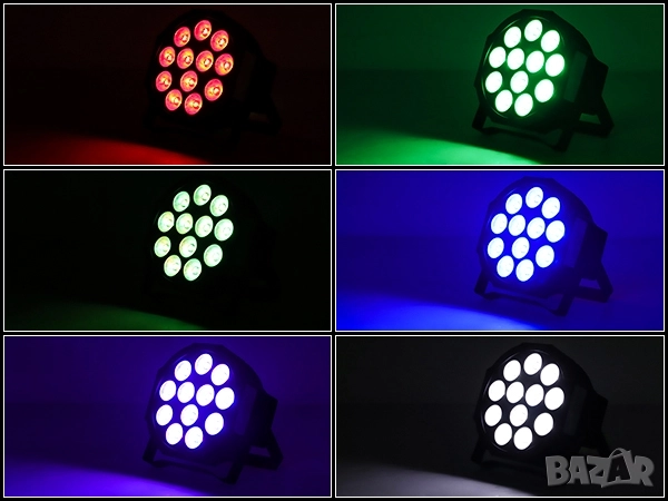 Презареждаем диско RGBW LED прожектор с DMX, 24W, дистанционно, 5500mAh батерия , снимка 9 - Лед осветление - 52369886