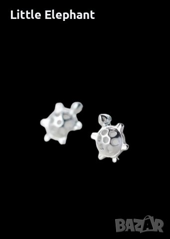 Сребърни обеци костенурка"Longevity"/нови