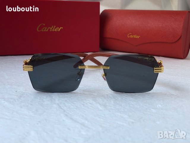 Cartier висок клас слънчеви очила Мъжки Дамски слънчеви с дървени дръжки, снимка 6 - Слънчеви и диоптрични очила - 40531947