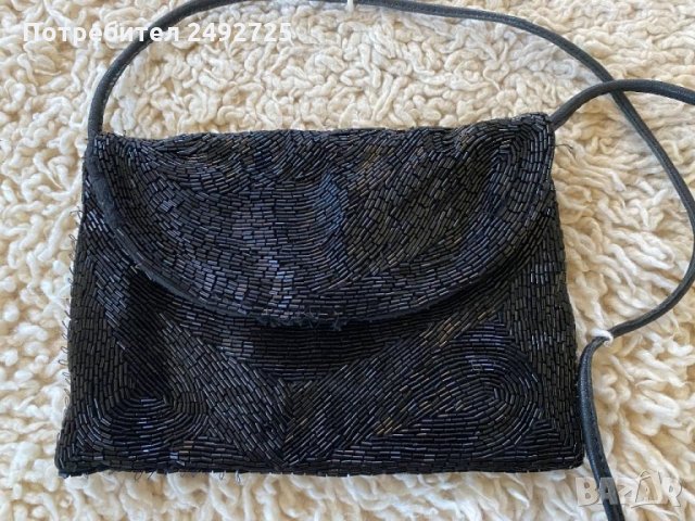 ✅чанта естествен велур с мъниста , снимка 1