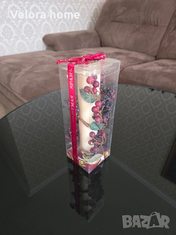 Опакована свещ с поставка , снимка 2 - Декорация за дома - 52920380