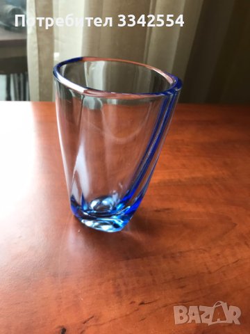 ВАЗА ВАЗИЧКА СТЪКЛО ЦВЕТНО РЕЛЕФ ДЕБЕЛО ОТ СОЦА