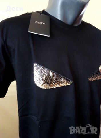 Fendi мъжка тениска нова с етикет - черна, снимка 3 - Тениски - 35843098