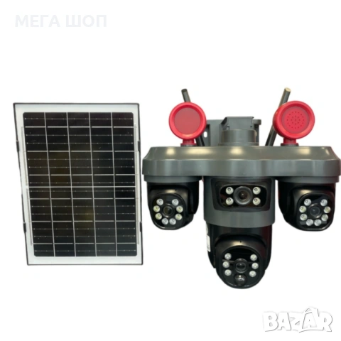 Соларна камера LYLU със SIM карта, 4 лещи и 26 диода – интелигентна защита без ограничения, снимка 3 - Камери - 53856256