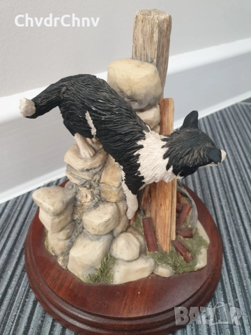 James Herriot статуетка резин 15см/шотландска фигура-композиция/куче на ограда, снимка 3 - Статуетки - 52973604