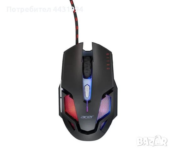 Мишка, Acer Nitro Mouse II NMW200 Black, Retail Pack, снимка 1