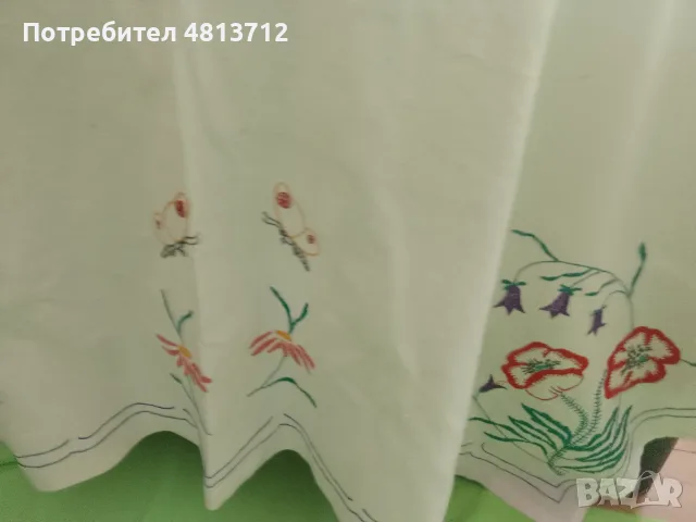 Ретро ръчно бродирана покривка за маса пролетни цветя , снимка 10 - Антикварни и старинни предмети - 55786471
