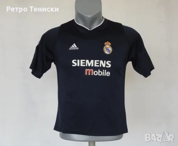 Тениска Real Madrid — Гостуващ adidas — Деца размер M Синьо (сезон 2003)