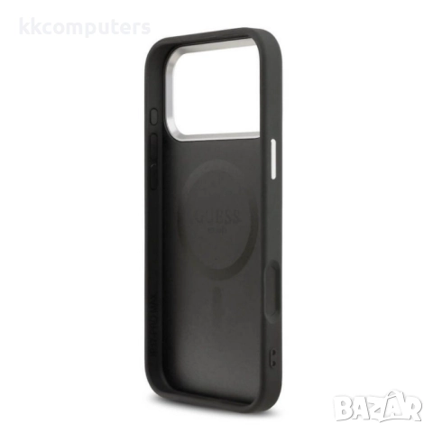 Оригинален кейс Guess Leather Triangle Metal Logo и Протектор За iPhone 17 Pro (6.3), Черен, снимка 5 - Калъфи, кейсове - 52210657