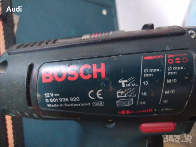 Комплект BOSCH винтоверт с две батерии, зарядно и куфар. Винтоверт BOSCH 12V GSR 12 VSH-2  Made in S, снимка 4 - Бормашини - 42274735