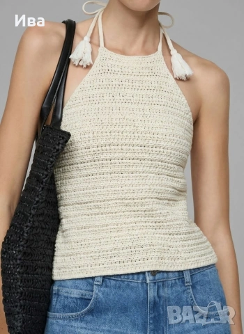 Дамски плетен топ Mango, снимка 5 - Потници - 53821476