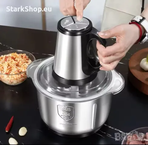 Професионален кухненски чопър робот 5 литра 2000W месомелачка миксер, снимка 3 - Кухненски роботи - 50095353