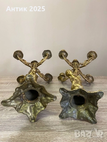 Антикварни свещники, снимка 4 - Антикварни и старинни предмети - 52737390