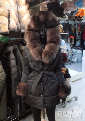 Хит зимно яке с естествен косъм лисица , снимка 2 - Якета - 52147609