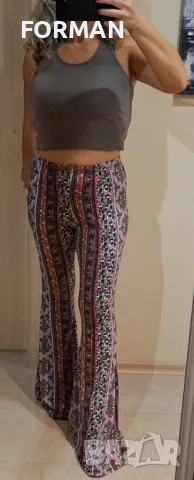 СТРАХОТЕН панталон чарлстон с пейсли принт, снимка 3 - Панталони - 47872126