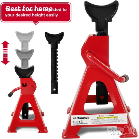 Крик Donext, товароносимост 3 тона, стомана, , червени крикове, 2 броя, снимка 5 - Други инструменти - 53610573