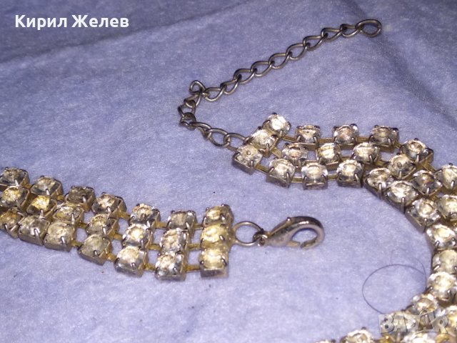 НЕЖНО ПОСРЕБРЕНО КРИСТАЛНО РЕТРО АРТ КОЛИЕ ТИП ЧОКЪР 38605, снимка 11 - Колиета, медальони, синджири - 41682635