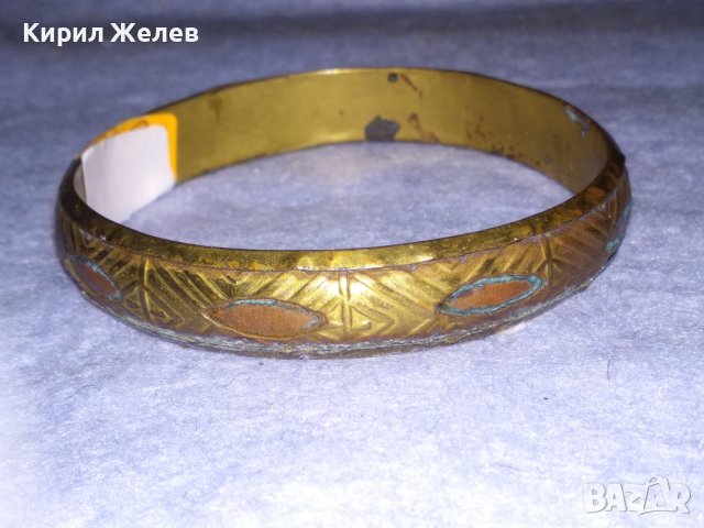 СТАРА БРОНЗОВА ОРНАМЕНТИРАНА ОРИЕНТАЛСКА ЕТНОГРАФСКА ГРИВНА с МЕДЕН ОБКОВ РЪЧНА ИЗРАБОТКА 37518, снимка 9 - Антикварни и старинни предмети - 40811022