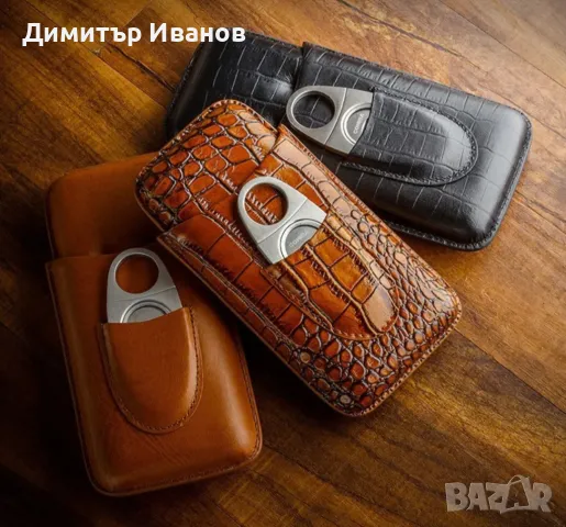 Cohiba Кожен Калъф за 3 Пури с Ножица Телешка Кожа, снимка 1 - Други ценни предмети - 47401218