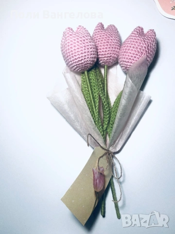 Плетени цветя, снимка 4 - Изкуствени цветя - 53274600