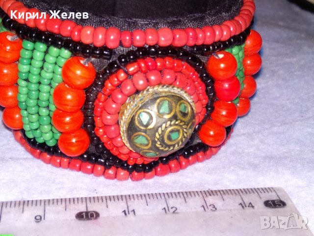 СТАРИННА МЪНИСТЕНА БЕРБЕРСКА ЕТНО ГРИВНА РЯДКА РЪЧНА МАЙСТОРСКА ИЗРАБОТКА с ЕСТЕСТВЕН ТЮРКОАЗ 23541, снимка 13 - Антикварни и старинни предмети - 41202036