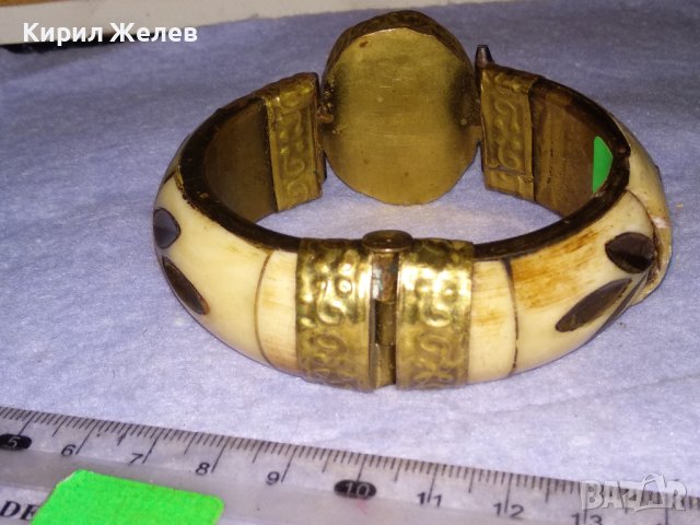 СТАРА ТИБЕТСКА БРОНЗОВА СКЪПОЦЕННА РЯДКА ГРИВНА с КАМИЛСКА КОСТ и НУЖДА от ЛЕКА РЕСТАВРАЦИЯ! 38338, снимка 5 - Антикварни и старинни предмети - 41202165