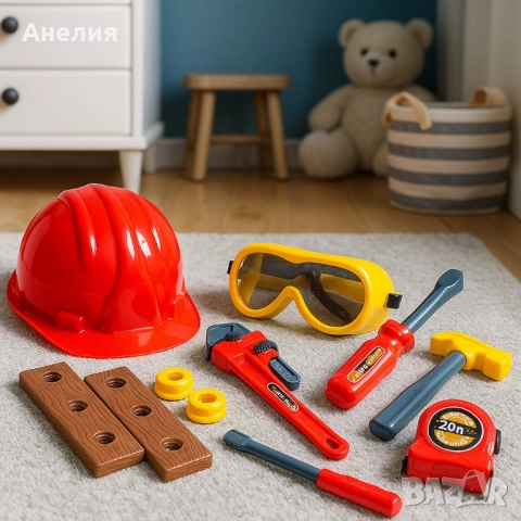 Детски комплект инструменти и каска Tools, снимка 5 - Други - 52181708
