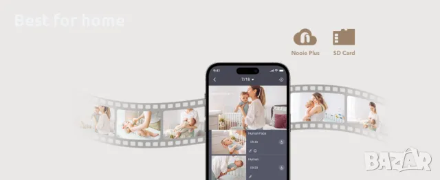 nooie Бебефон камера с аудио и специализирано безплатно приложение, снимка 8 - Бебефони - 48468830